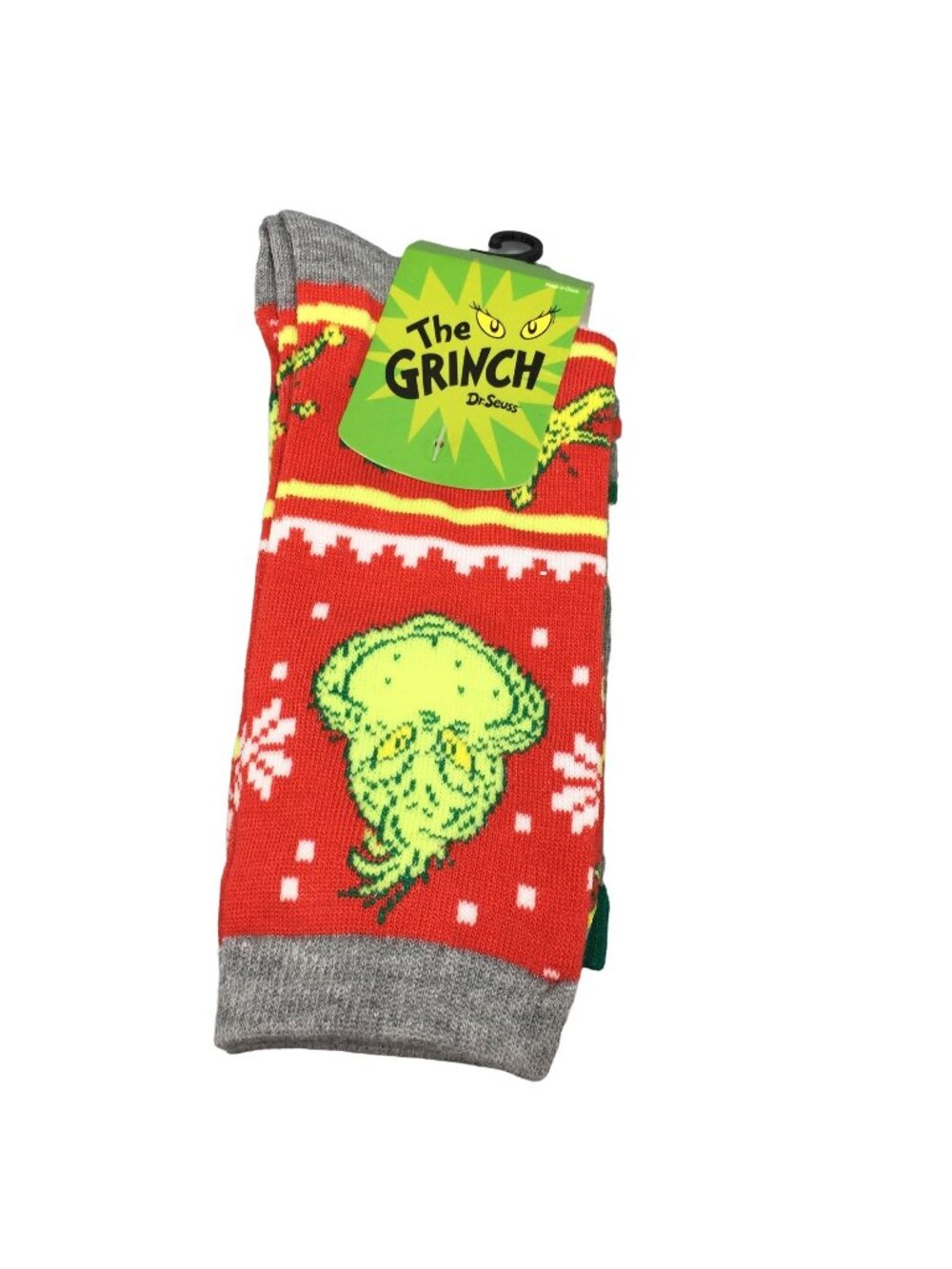 The Grinch Stole Christmas Dr Seuss Men's Crew Socks Set of 3